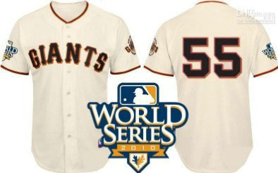 San Francisco Giants 55# lincecum 2010 World Series Cream Jerseys
