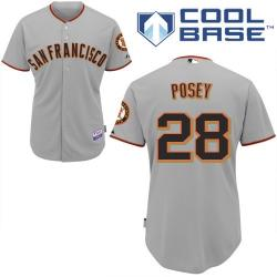 MLB giants 28# Posey grey kid cool base jersey MLB giants 28# Posey grey kid cool base jersey