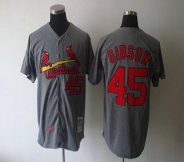 St Louis Cardinals 45 gibson grey jerseys