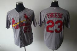 MLB St.Louis Cardinals 23# Freese Grey Jerseys