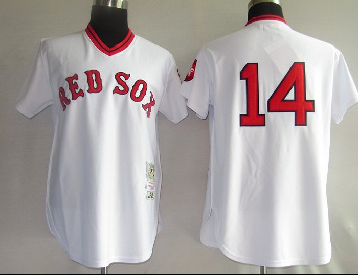 MLB Jerseys Boston Red Sox 14# JIM RICE white【M&N