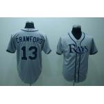 mlb tampa bay rays #13 crawforo grey(2008 ws patch)