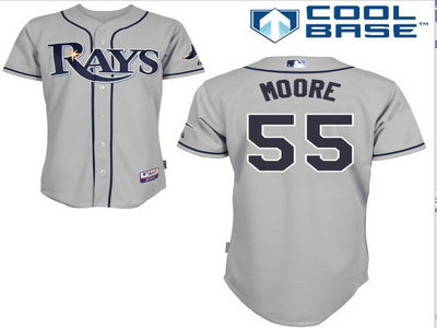 Tampa Bay Rays 55 Matt Moore grey cool base jerseys Tampa Bay Rays 55 Matt Moore grey cool base jerseys