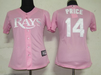MLB Women Jerseys Tampa Bay Rays 14 Price Pink