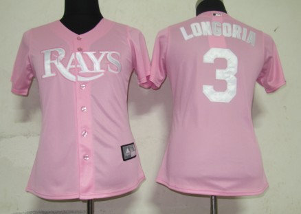 MLB Women Jerseys Tampa Bay Rays 3 Longoria Pink
