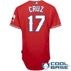MLB Texas Rangers 17# Nelson Cruz red cool base jerseys MLB Texas Rangers 17# Nelson Cruz red cool base jerseys