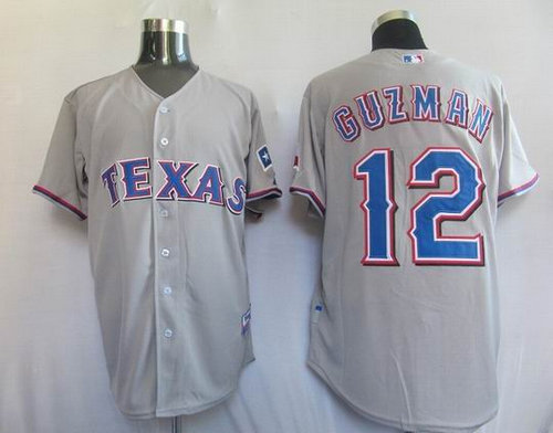 Texas Rangers 12 Guzman grey Jerseys Texas Rangers 12 Guzman grey Jerseys