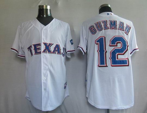 Texas Rangers 12 Guzman white Jerseys Texas Rangers 12 Guzman white Jerseys