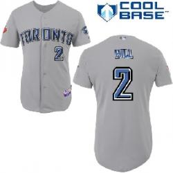 Toronto Blue Jays #2 Hill grey cool base Jerseys Toronto Blue Jays #2 Hill grey cool base Jerseys