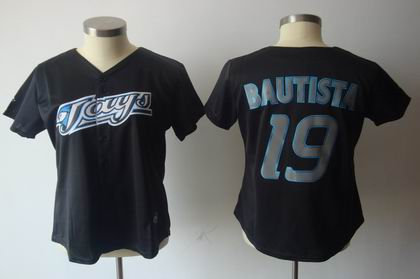 women Toronto Blue Jays 19 Jose Bautista BLACK jerseys women Toronto Blue Jays 19 Jose Bautista BLACK jerseys