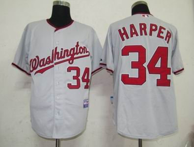 MLB Jerseys Washington Nationals 34 Harper Grey
