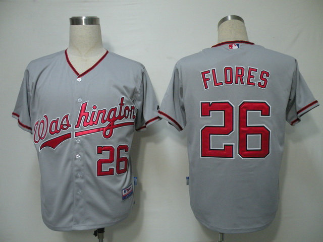 mlb Washington Nationals #26 Flores Grey(Cool Base) mlb Washington Nationals #26 Flores Grey(Cool Base)