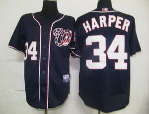 Washington Nationals 34 Harper BLUE jerseys