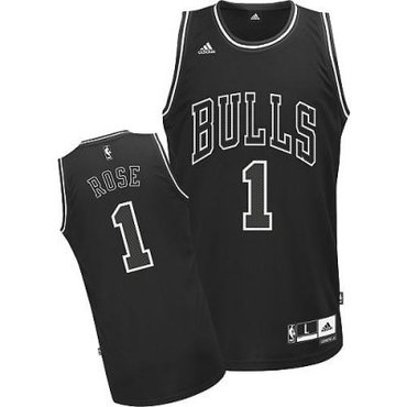 nba Chicago Bulls #1 Derrick Rose Black nba Chicago Bulls #1 Derrick Rose Black
