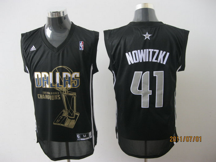 Dallas Mavericks 2011 nba finals champions 41# nowitzki black