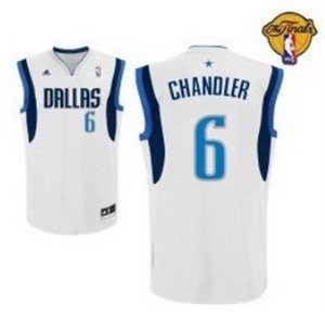 Dallas Mavericks 6 CHANDLER White 2011 Finals patch jerseys