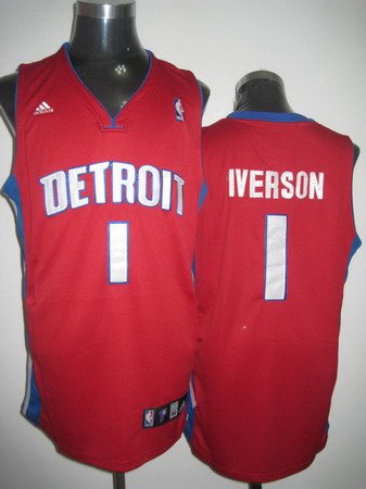 Detroit Pistons 1 Iverson red Jrseys Detroit Pistons 1 Iverson red Jrseys