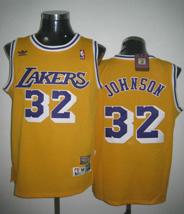 NBA JERSEYS Los Angeles Lakers #32 Johnson yellow swingman jersey NBA JERSEYS Los Angeles Lakers #32 Johnson yellow swingman jersey