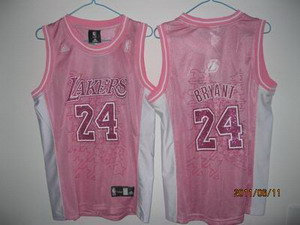 Women Los Angeles Lakers 24 Kobe Bryant pink Jerseys