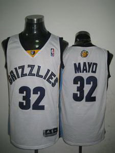 Memphis Grizzlies 32 OJ Mayo WHITE Home Jersey Memphis Grizzlies 32 OJ Mayo WHITE Home Jersey