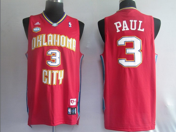 NBA Jersey New Orleans Hornets 3# Chris Paul Red（Swingman