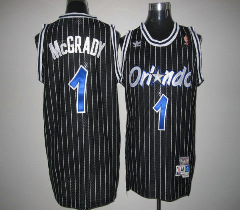 Orlando Magic 1 Tracy McGrady black Throwback Jersey
