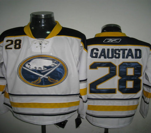 Buffalo Sabres Jerseys 28 GAUSTAD Away White  Jersey