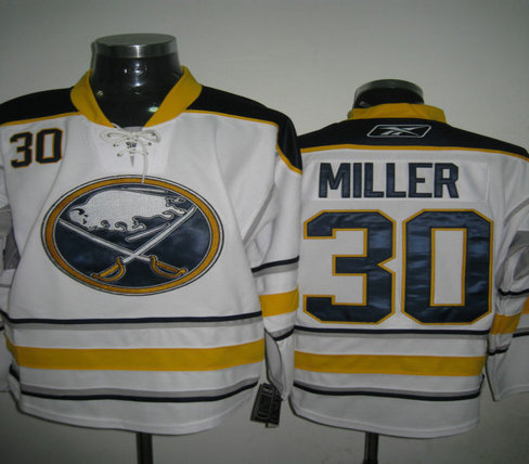 Buffalo Sabres Jerseys 30 MILLER Away White  Jersey
