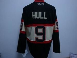 Chicago Blackhawks 9 Hull  black jerseys