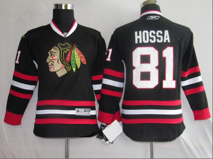 NHL Jerseys Chicago Blackhawks 81 Hossa black【kids】 NHL Jerseys Chicago Blackhawks 81 Hossa black【kids】
