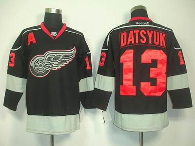 Detroit Red Wings 13 Pavel datsyuk black ice jerseys Detroit Red Wings 13 Pavel datsyuk black ice jerseys
