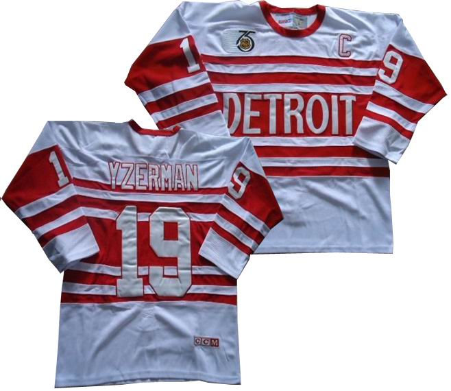 Detroit Red Wings 19 STEVE YZERMAN jerseys white C patch THROWBACK CCM JERSEYS