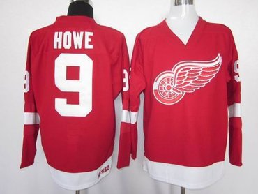 Detroit Red Wings 9 Gordon Howe Red CCM NHL Jersey