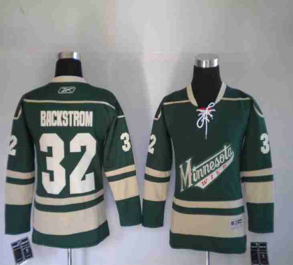Minnesota Wild 32# BACKSTROM GREEN Youth Jerseys