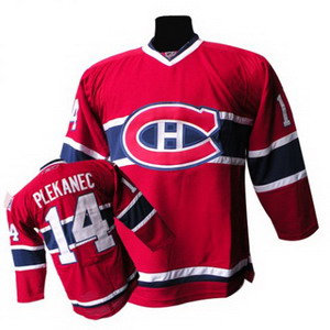 NHL Montreal Canadiens #14 Tomas Plekanec 100th Red Jersey