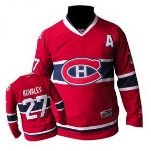 NHL Montreal Canadiens #27 Kovalev A Patch Red Jersey