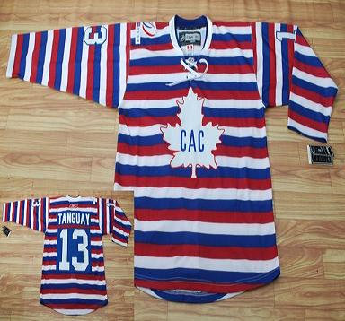 Montreal Canadiens #13 Tanguay Red Pinstripe Jersey Montreal Canadiens #13 Tanguay Red Pinstripe Jersey