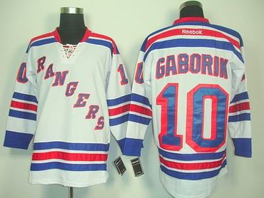 New York Rangers 10 Marian Gaborik white JERSEY