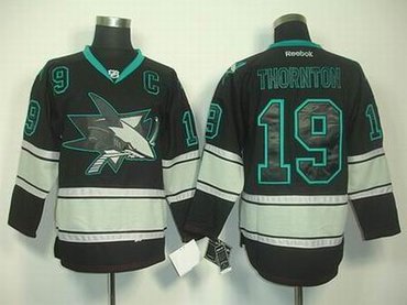 San Jose Sharks 19 THORNTON black ice jerseys San Jose Sharks 19 THORNTON black ice jerseys