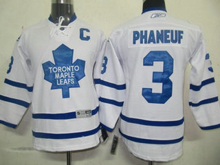 Pittaburgh Toronto Maple Leafs 3 Phaneuf White youth jersey