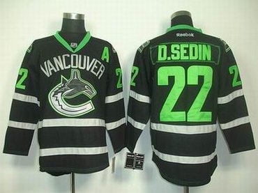Vancouver Canucks 22 D.sedin black ice Jersey