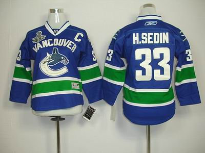 Vancouver Canucks 33 H.SEDIN blue 2011 Stanley Cup