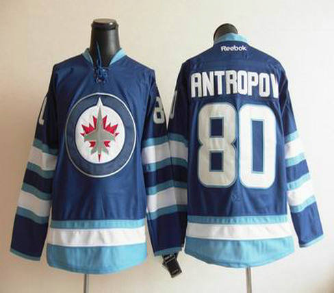 2012 new Winnipeg Jets 80 Nik Antropov blue jerseys