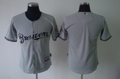 Milwaukee Brewers Blank Grey MLB Jersey