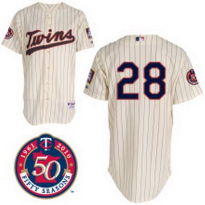 Minnesota Twins 28 Crain White Home Jerseys