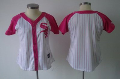 2012 Women Pink Splash Fashion Jersey Chicago White Sox blank white Jersey