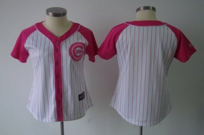 2012 Women Pink Splash Fashion Jersey by Majestic Chicago Cubs blank white jerseys