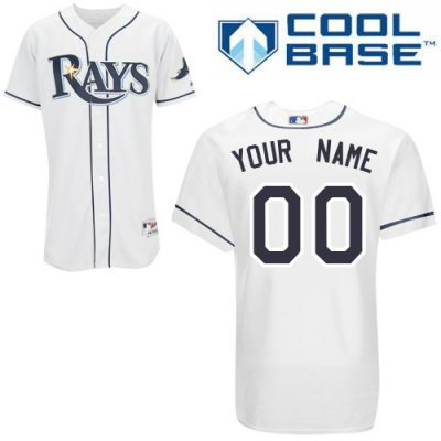 Customized Tampa Bay Rays Jersey White Home Cool Base Baseball Jersey