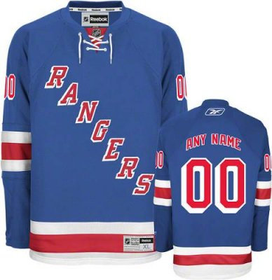 Customized New York Rangers Jersey Blue Home Man  Jersey