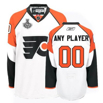 Customized Philadelphia Flyers Jersey White Road Man With Stanley Cup Finals Patch  Jersey
